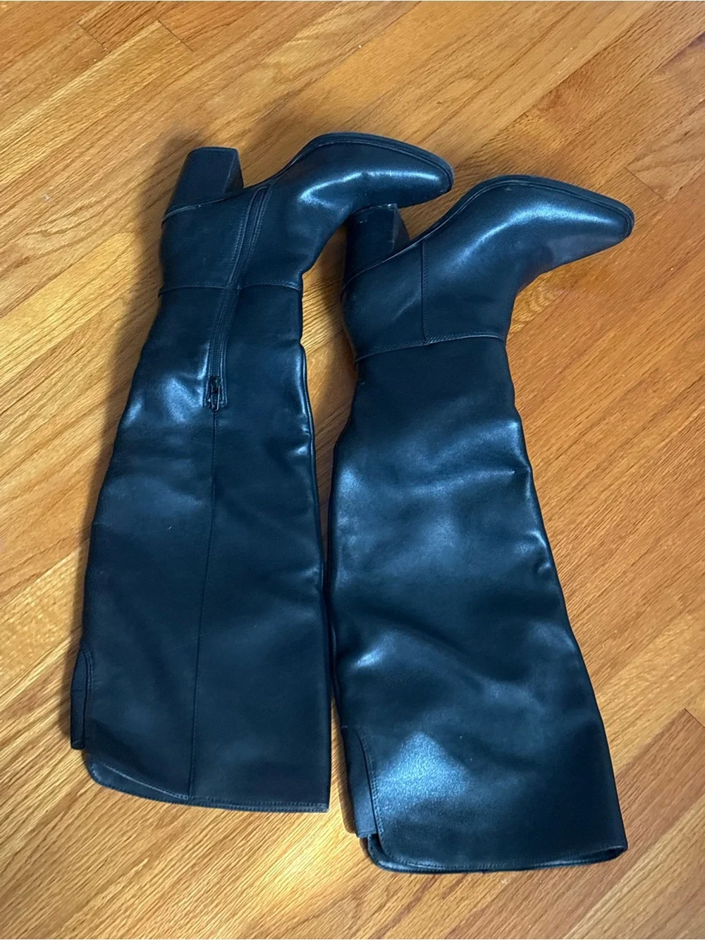Women's Black Over-the-Knee Block Heel Boots